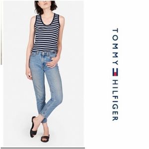 Tommy Hilfiger Navy & White Striped Tank Top